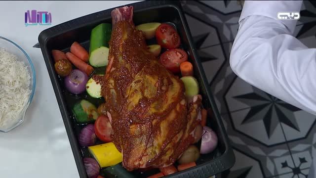 نكهات وأكلات: فخذ ضأن مع أرز بالشبت والفول